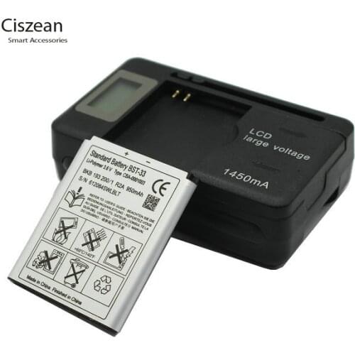 Ciszean BST-33 950mAh Smart Mobile Phone Replacement Battery + LCD Charger For K530 K550 K630 K660i K790 K790i K800 K800i K810