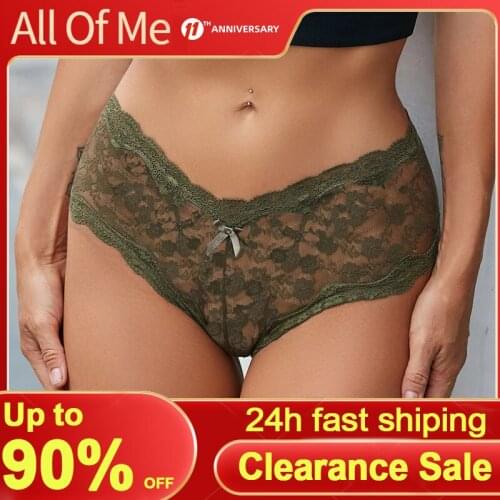 Lace Panties Women Middle Waist Underwear Floral Sexy Underpants Female Panties Intimates Lingerie Perspective Briefs Pantys