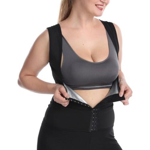 Women Sauna Vest Sweat Tank Top Sauna Suit Waist Trainer Workout Slimming Shirt Tights Hot Heat Body Shaper Double Compression