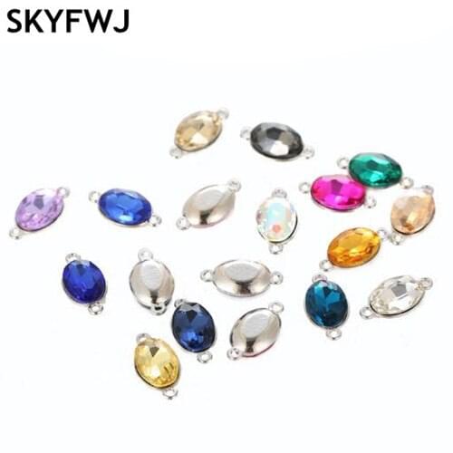 10x14mm 20pcs Diplopore oval shape Crystal glass loose rhinestones Pendant/Bracelet/diy clothing accessories