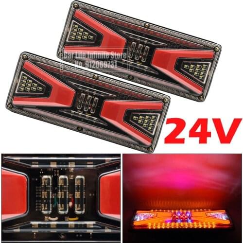 2pcs 24V Led Car Steering Turn Signal Lamp Rear Light Super Bright Flow For Truck Trailer Caravans UTE Camper Fog Lamp Taillight