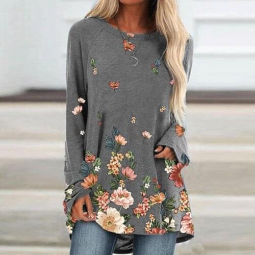 2020 Autumn Female Butterfly Print O Neck Women Casual Shirts Colorful Vintage Long Sleeve Loose Tops Plus Size T Shirt Harajuku