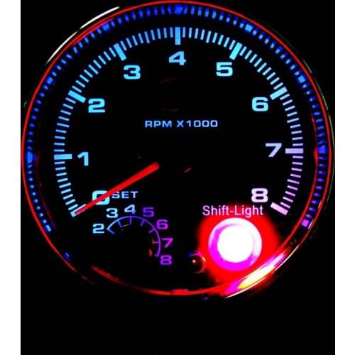 3.75" 95mm Auto Car Tachometer Gauge Range 0-8000RPM with Shift Light
