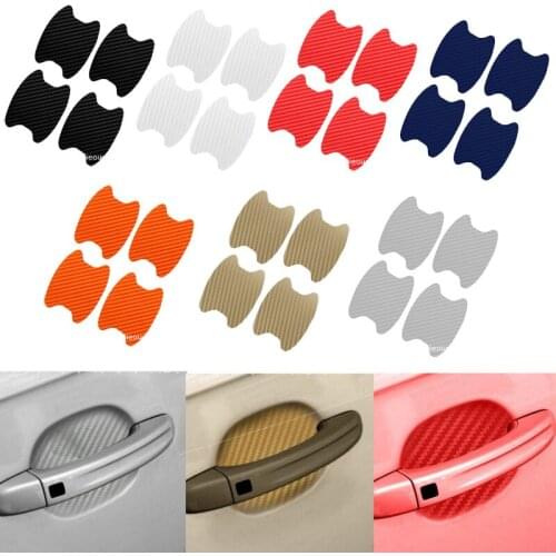 4Pcs/Set Car Door Sticker Carbon Fiber Scratches Resistant Cover Auto Handle Protection Film Exterior Styling 8.5*6.8cm