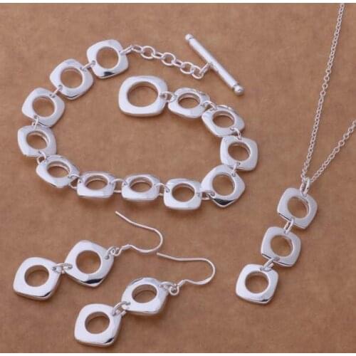 AS219 Hot sterling Jewelry Sets Bracelet 163 + Necklace 239 + Earring 319 /aitajaaa apgajgna silver color