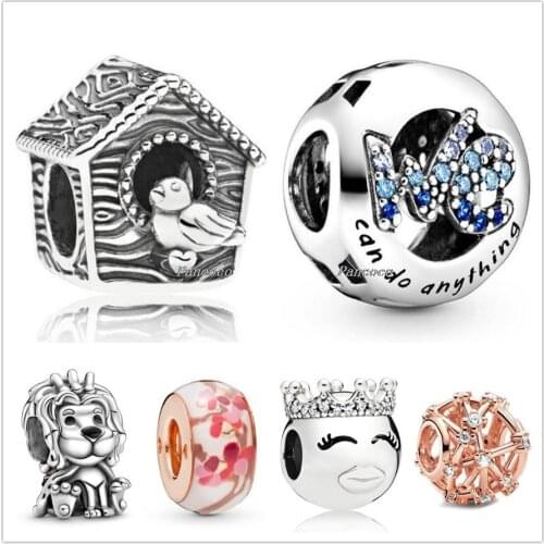 Authentic 925 Sterling Silver We Can Do Anything With Crystal Charm Beads Fit Pandora Bracelet & Necklace Jewelry