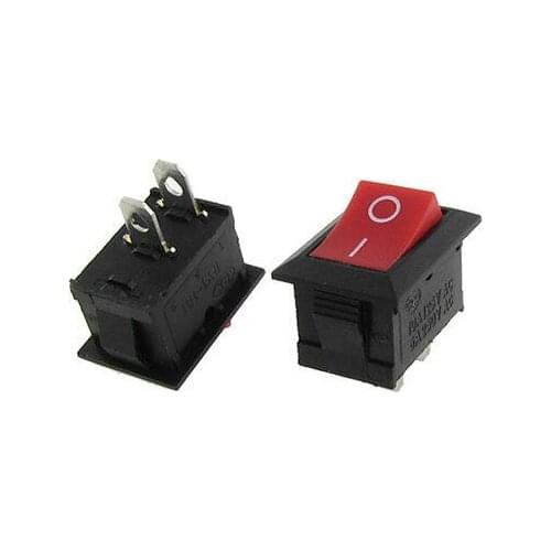 Free shipping!10pcs x 2 Pin ON-OFF I/O Two Position SPST Snap In Boat Rocker Switch Red Button