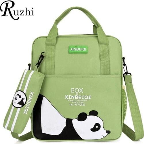 Panda Two Piece Set Kids Bags New 2 PCS Tutorial Bag Cartoon Kids Backpack Waterproof School Bag High Capacity Children Backpack