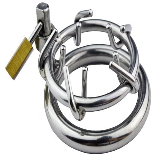 Happygo, Stainless Steel Male Chastity Device,Cock Cage,Chastity Belt,Penis Ring,Adult Game,Sex Toy A157