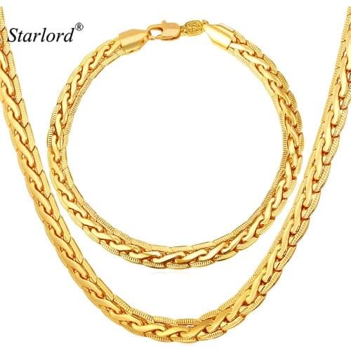 Starlord Bracelet And Necklace Set Men Chain Men Costume Jewelry Trendy Gold Color Dubai Jewelry Sets NH228