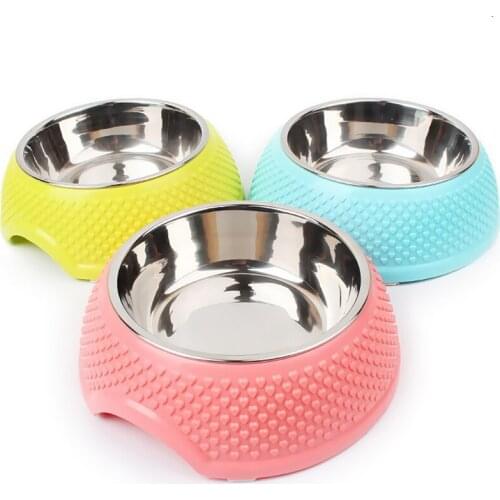 Pet Feeder Tableware Dog Bowl Separable Cat Water Bottle Stainless Steel Combo For Small Dogs Heart Pattern Plastic Puppy Water