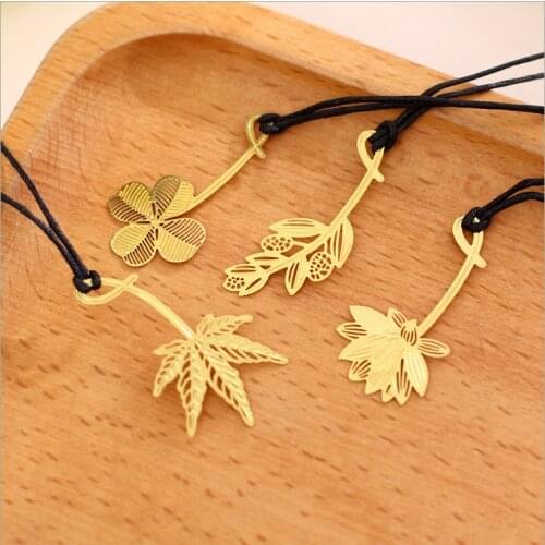 Metal Bookmark Creative Elegant Flowers Plants Hollow Pendant Bookmarks For Book School Office Supply Gifts Korean Stationery