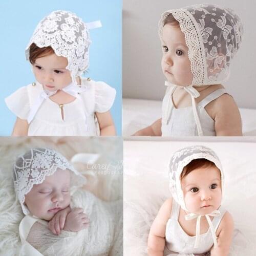 Lace Flower Butterfly Embroidery Baby Girls Sun Hat Toddlers Newborn Soft Bonnet Fashion Photography Props for Baby Accessories