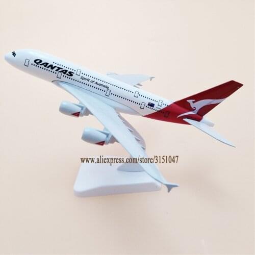 Alloy Metal Air QANTAS Spirit Of Australia A380 Airlines Airplane Model QANTAS Airbus 380 Airways Plane Model Aircraft 20cm