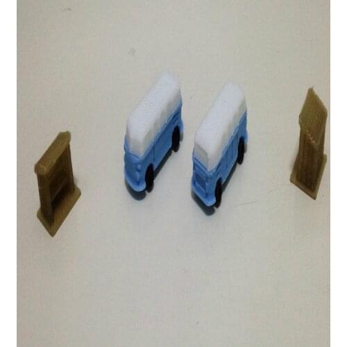 Train Railway Model Scene N Ratio 1:160 Classic Small Bus And Shelter