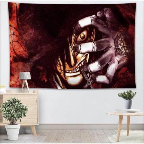 Custom Hellsing Wall Hanging Tapestry Sheets Home Decorative Tapestries Beach Towel Blanket Cloth Wall Tapestry