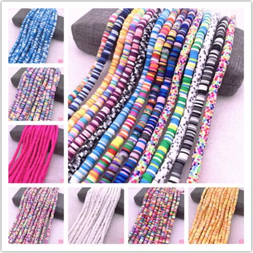 New 6mm Flat Round Handmade Polymer Clay Beads Spacers Loose Disc Beads for Jewelry Making DIY Handmade Accessories