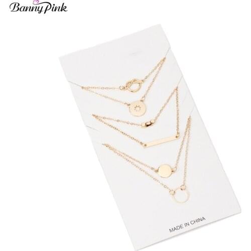 3 Pieces Elegant Double Rows Chain Necklace For Women Cute layer Alloy Pendant Choker Necklace Fashion Jewelry Colliers Colar