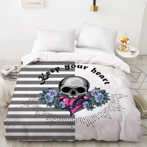 Duvet cover Quilt/Blanket/Comfortable Case Luxury Bedding 140x200 150x200 240x220 240x260 for Home 3D Print Skull heart