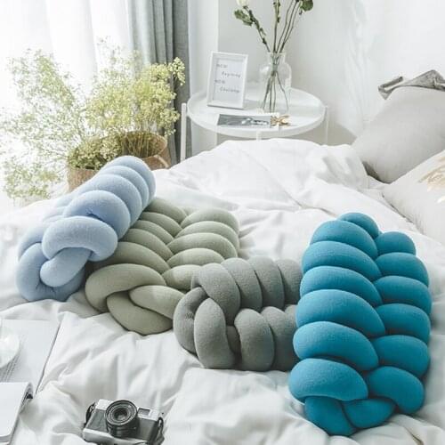 Home Decor Knotted Ball Sofa Cushion Nordic Oval Cushion 45CM Seamless Tube Cotton Cojines подушка Pillow For Office Sit Cojin