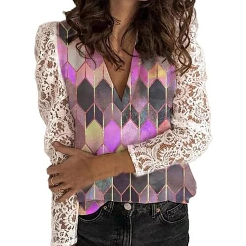 Plus Size Women Blouse V Neck Breathable Lady Casual Loose Long Sleeve Blouse Daily Life Fashion Blouses