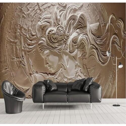 3d Embossed Wall Mural European Relief Characters Sculpture Photo Wallpaper Mural for Living Room TV Backdrop Wall Coverings