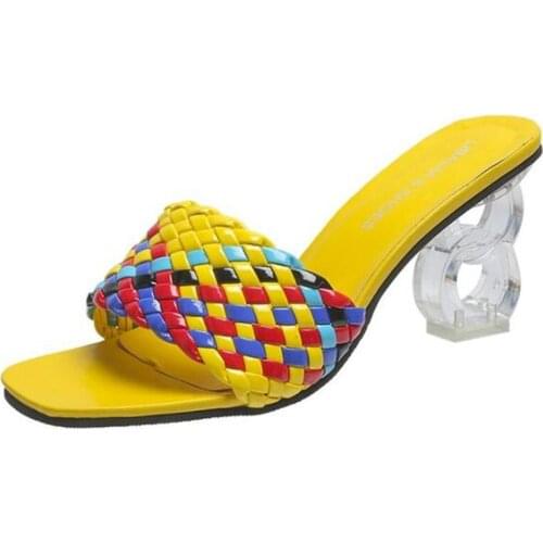 Thick heel womens slippers summer color matching breathable womens sandals platform fashion casual women shoes slides sandalias