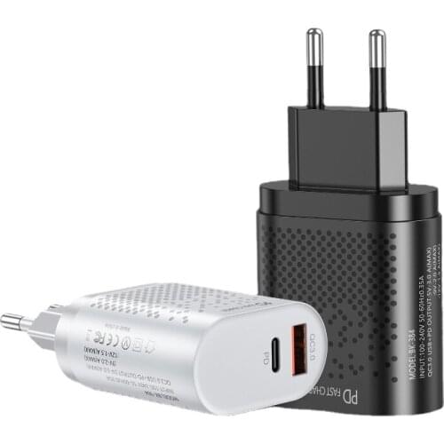 1pc EU/US Plug USB PD 20W Charger Fast Charge 3.0 Mobile Phone Charger For iPhone 11 7 XR Samsung Xiaomi Fast Wall Chargers