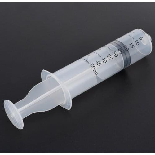 Plastic Syringe 50ML Capacity Clean Syringe + 80cm Length Flexible Tube for Hydroponics Lab Measuring Tool