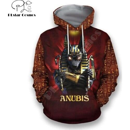 Horus Ancient Egyptian God Eye of Horus Egypt Pharaoh Anubis face 3d Printed Harajuku Fashion Hooded Sweatshirt Unisex hoodies