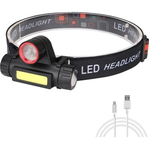 XPE COB LED Headlamp USB Rechargeable 4 modes Headlight Flashlight THead Lamp Headlamp For Camping Fishing Hunting