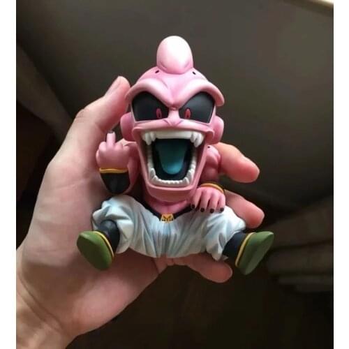 Japanese Anime Figure Majin Bad Taste Middle Finger Q Sitting Ver. PVC Action Figure 12cm