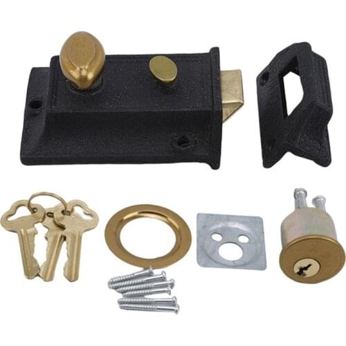 Retro Door Lock Strong Deadbolt Home Security Universal Exterior Anti-theft Locks Multiple Insurance Smooth Accessory