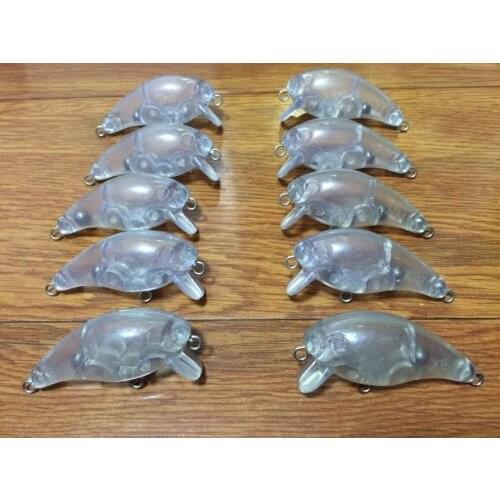 10pcs Unpainted Crankbait Fishing Lure Body 2 1/3 Inch 1/3 OZ Blank lures JS#35