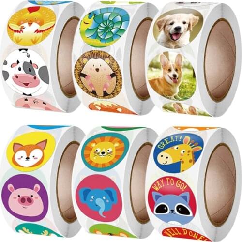 100-500pcs Cartoon Animal Sticker Reward Children Student Toy Sticker Cute Gift Decoration Baking Wedding Birthday Party Sticker