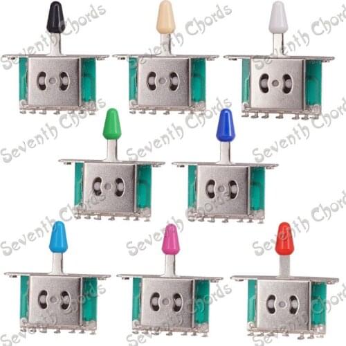 2 Pcs Electric Guitar Pickup 5 Way Selector Lever Switches - 7 Wiring pin - 8 Colors Knob TIp