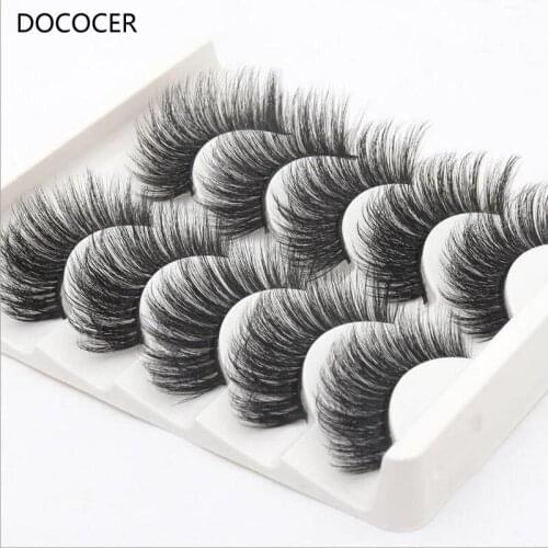 5 Pairs makeup eyelashes natural long 6d mink lashes handmade false eyelashes 6d lashes eyelash extension maquiagem DOCOCER