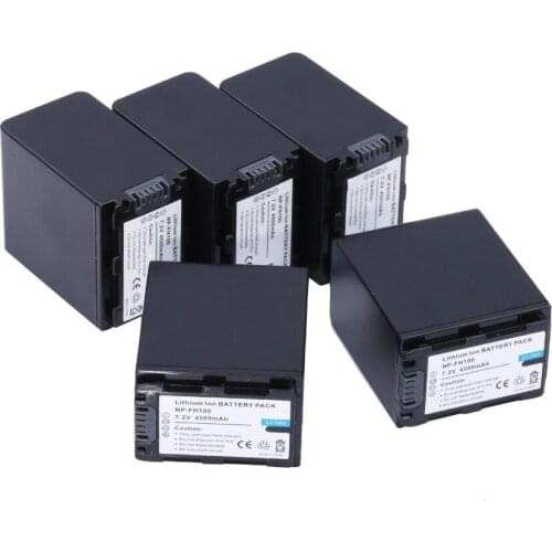 5pcs 4500mAh NP-FH100 NP FH100 Battery / Li-ion Batteries For SONY NP-FH70 FH50 FH30 DCR-SX40 SX40R Free shipping