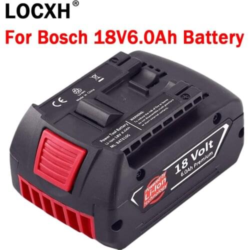 18V 6.0Ah Rechargeable Li-ion Battery for Bosch Power Tool Backup Cordless Electric Drill Portable Replacement BAT609 609G 618G