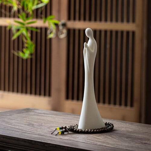 No Phase Buddha Pure White Ceramic Figure Porcelain Crafts Ornaments Living Room Zen Home Decoration Buddha Decor Buddha Statue