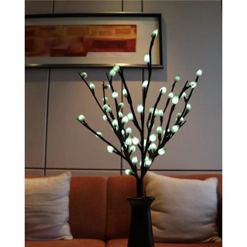 Free Shipping Pussy Willow Branch Light 20" 48LED Light Up Spring Pussy Willow Branch Christmas Home Party Wedding Holiday Deco