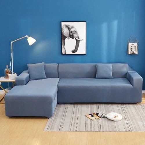 Solid Color Sofa Cover Spandex Modern Elastic Polyester Couch Slipcover Chair Furniture Protector Living Room 1/2/3/4 Seater