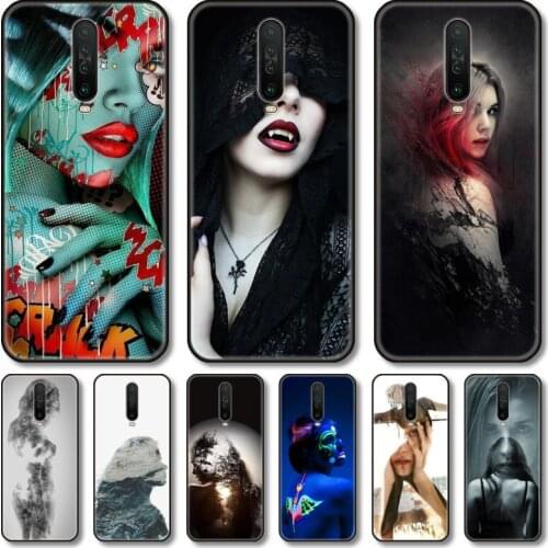 Beautiful girl ladys Phone Case For XiaoMi Redmi Note 10S 9S 8 7 6 T Pro Black Cover Silicone Back TPU