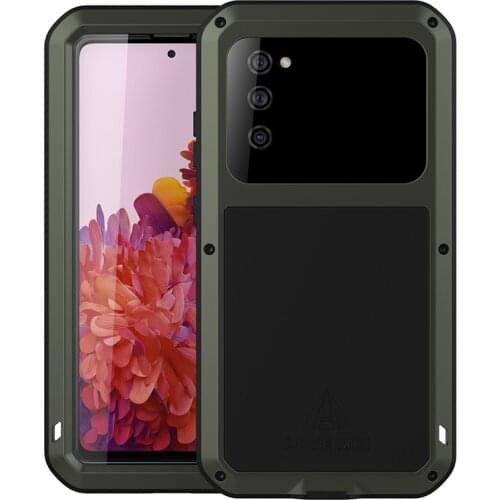 For Galaxy S20 FE S21 S21Plus S2Ultra Case Lovemei Aluminum Metal + Gorilla Glass Shock Drop Heavy Duty Protection Doom Armor