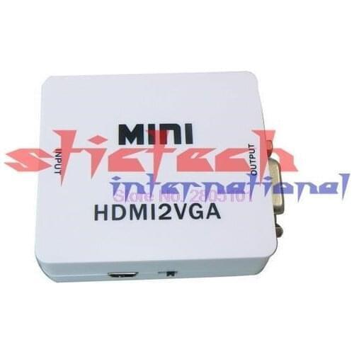 By dhl or ems 20pcs mini VGA to HDMI converter with audio for PC laptop to HDTV Projector