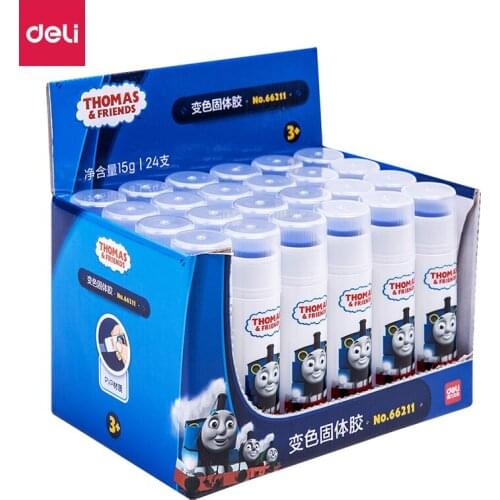 Deli Thomas 24pcs/Box 15g Color High Viscosity Solid Glue Stick Blue 66211