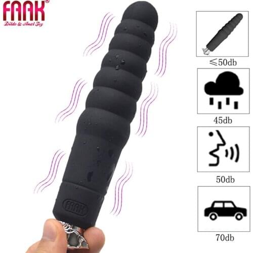 FAAK 7 Speed Silicone Anal Vibrator Anal Beads G Spot Prostate Massage Sex Toys For Men Women Masturbator Vibrator Wand Sex Shop