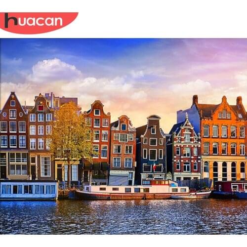 HUACAN Coloring By Number City Landscape For Adults Picture By Numbers Venice Acrylic Paint On Canvas DIY Frame Home Decoration