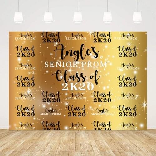 Class of 2020 senior prom backdrop for photography gold glitter photo background studio graduation go to school birthday party