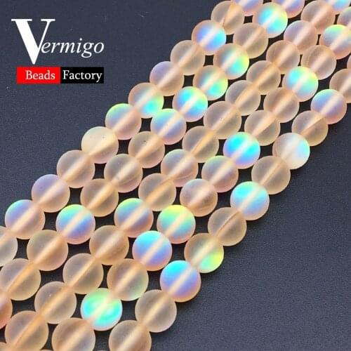 Dull Polished Natural Stone Beads Aprico Austria Crystal Matte Round Loose Spacer Beads For Jewelry Making 6 8 10 12mm Pick Size